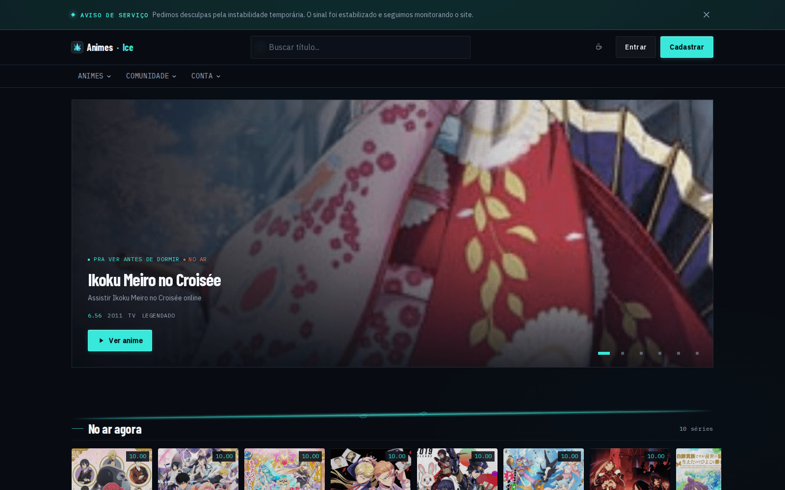 Home do AnimesIce em produção